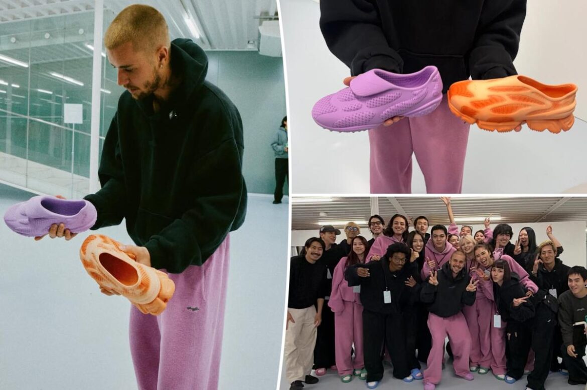Justin Bieber debuts 3D-printed Skylrk Earth Bender sneaker in Tokyo Justin Bieber debuts 3D-printed Skylrk Earth Bender sneaker in Tokyo