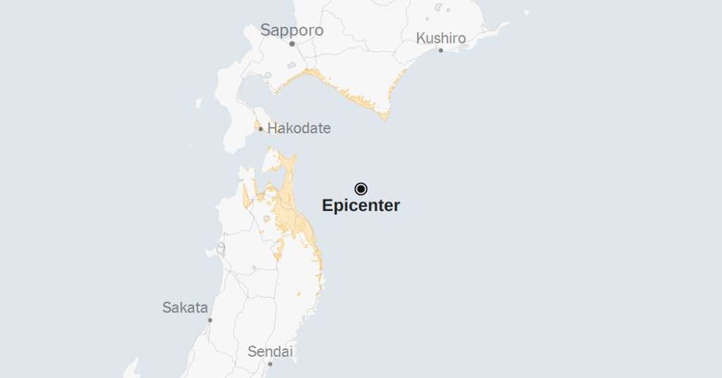Map: 6.7-Magnitude Earthquake Strikes Off Japan