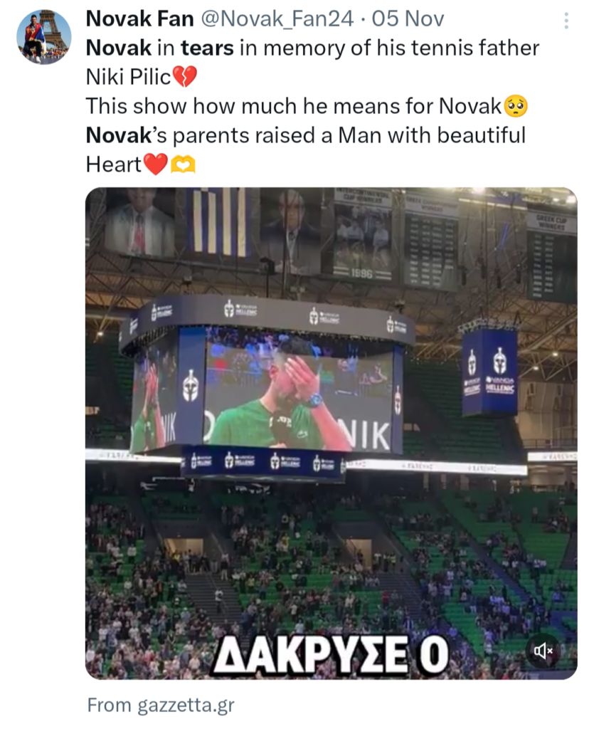 Novak Djokovic was visibly heartbroken during emotional moment at the Hellenic Championship