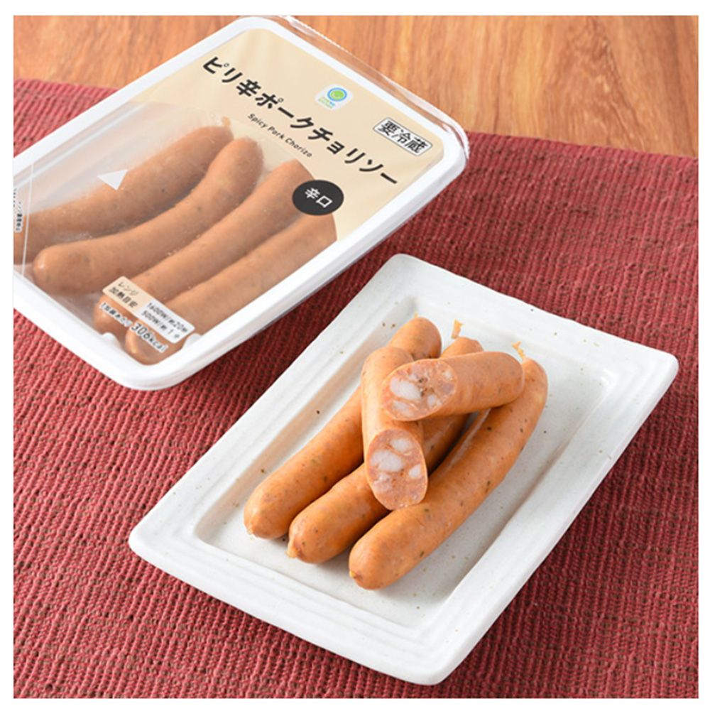 Spicy Pork Chorizo, frozen food in japan, what to buy at frozen food aisles in japan, Kyoto FamilyMart food, Japan travel food tips konbini