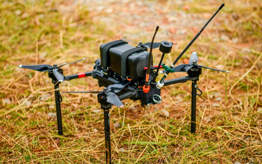 Marines employed drones to strike a training target during an attack drone competition on Camp Schwab, Okinawa, Dec. 11, 2025.