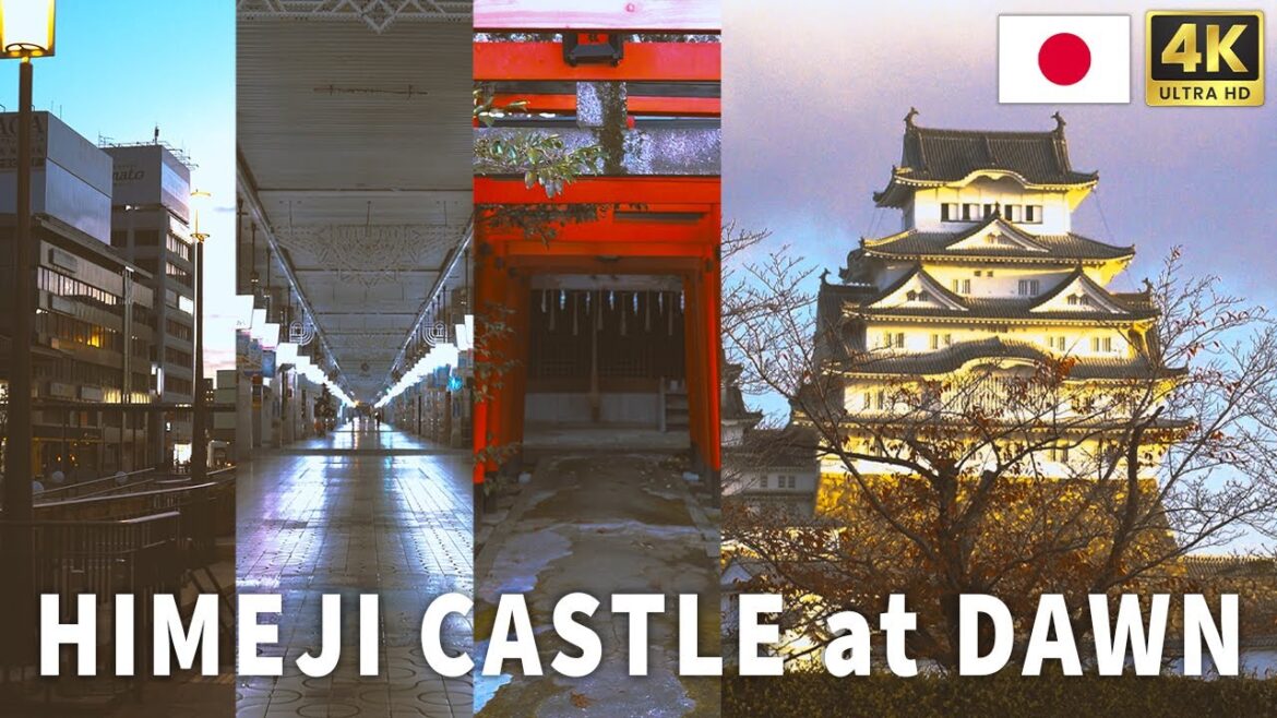 Himeji, Japan 4K Walking Tour – Himeji Castle at Dawn (Silent Early Morning Walk)
