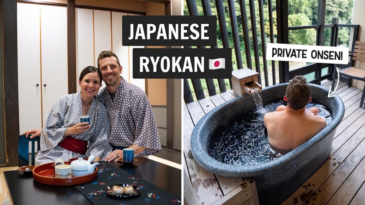We stayed in a traditional Japanese Ryokan with a PRIVATE onsen!