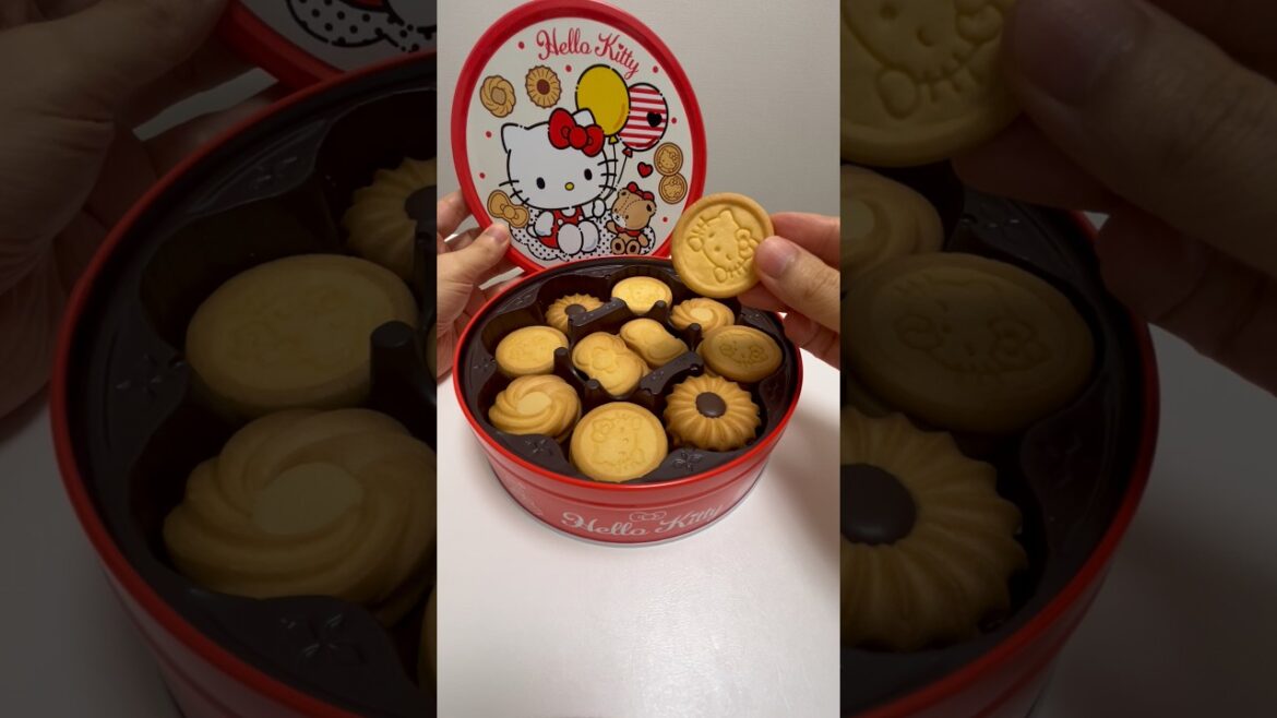 🍪Hello Kitty and Tiny Chum Butter Cookie Tin Hello Kitty Cookie #shorts 🍪Hello Kitty and Tiny Chum Butter Cookie Tin Hello Kitty Cookie #shorts