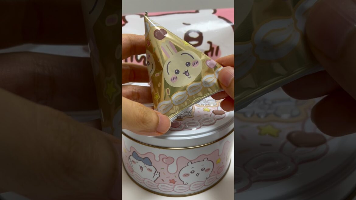 🍪Chiikawa Cake shaped Cookie Tin Usagi #shorts 🍪Chiikawa Cake shaped Cookie Tin Usagi #shorts
