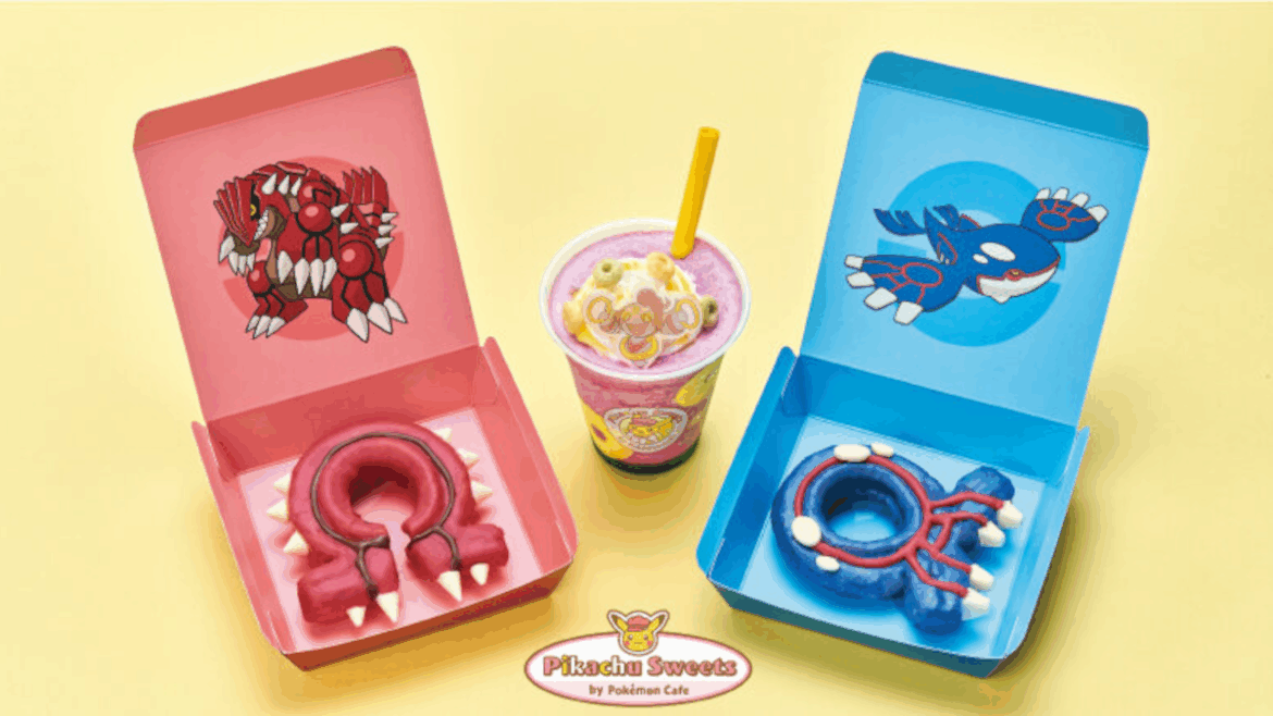 Groudon and Kyogre Pokemon Donuts Appear in Japan Groudon and Kyogre-inspired Donuts at Pikachu Sweets by Pokemon Cafe