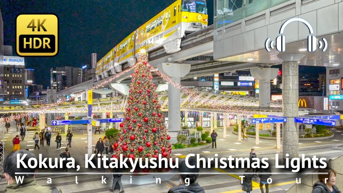 Kokura, Kitakyushu Christmas Lights 2025 [4K/HDR/Binaural]
