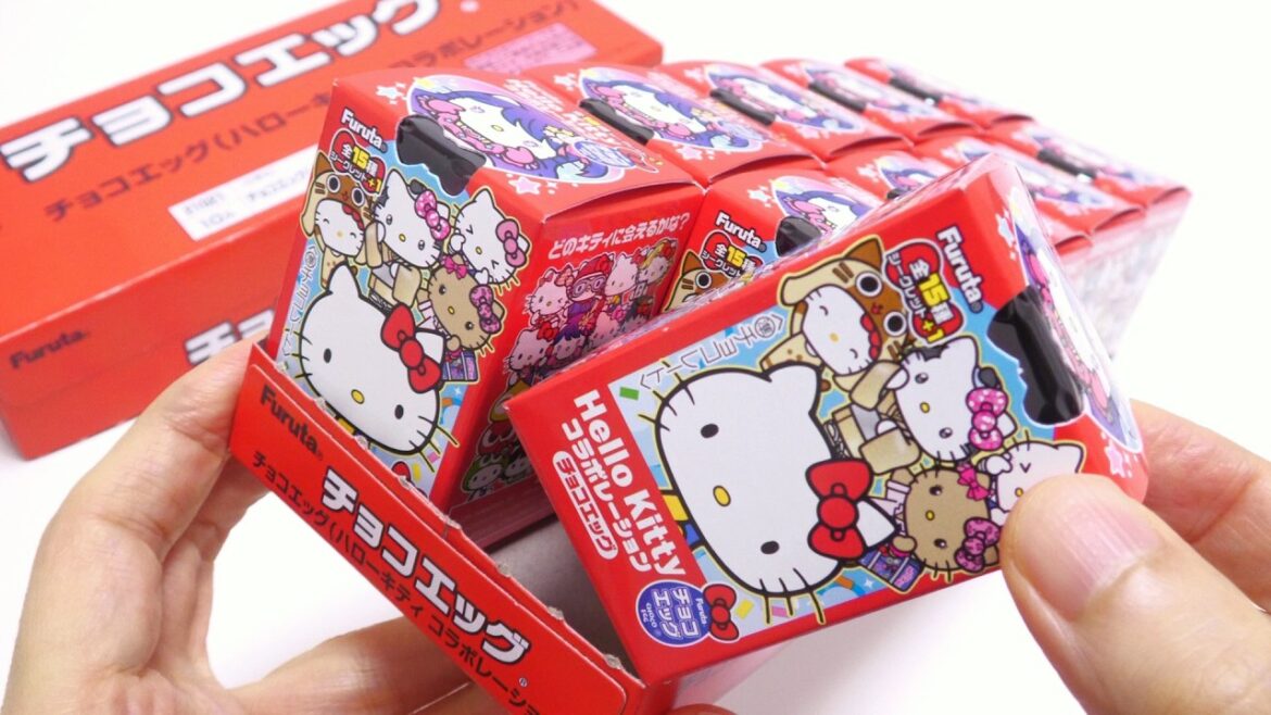 10 Hello Kitty Surprise Chocolate Eggs Unboxing ASMR