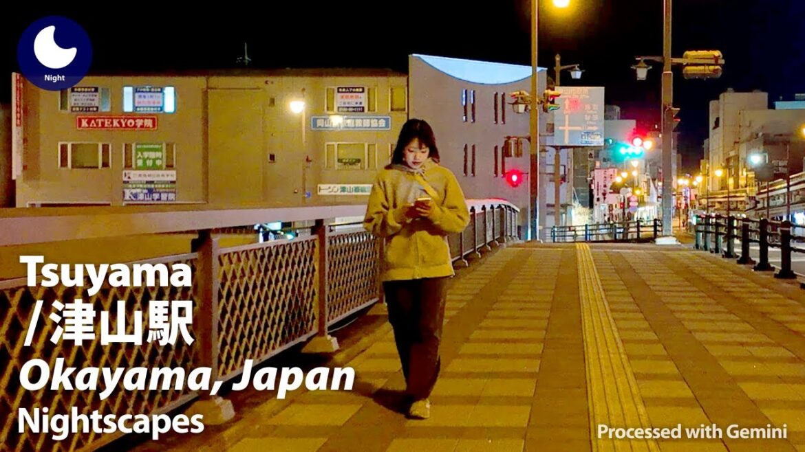 ⁴ᴷ Okayama: Tsuyama Station (岡山県: 津山駅) - Japan Walking Tour (December, 2025)