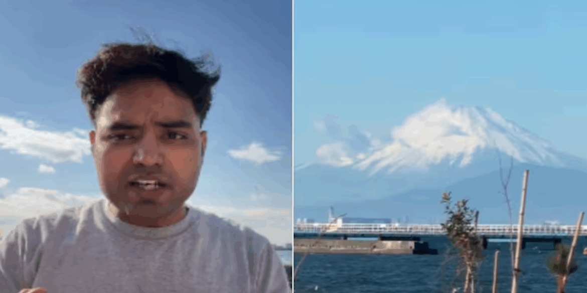 Mount Fuji clearly visible from 200 km away – views that amaze the internet