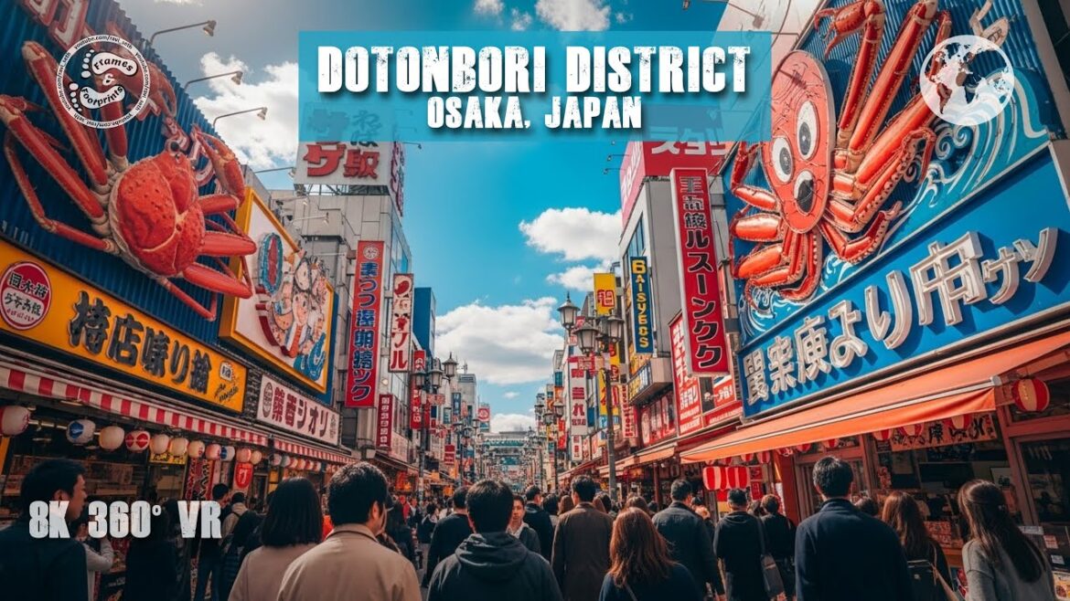 [8K 360° VR] Dotonbori District Osaka Daytime Walking Tour | Japan Virtual Walking Tour