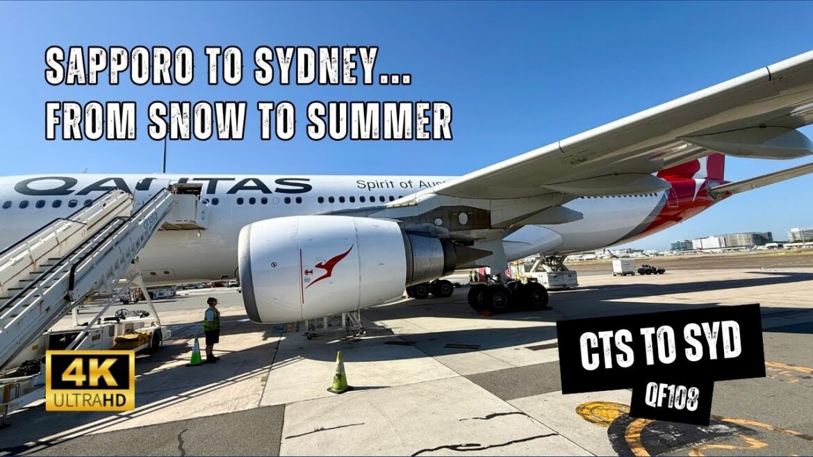 QANTAS A330-200 QF108 Economy Class - Sapporo to Sydney, From The Snow To The Summer Heat (4K)