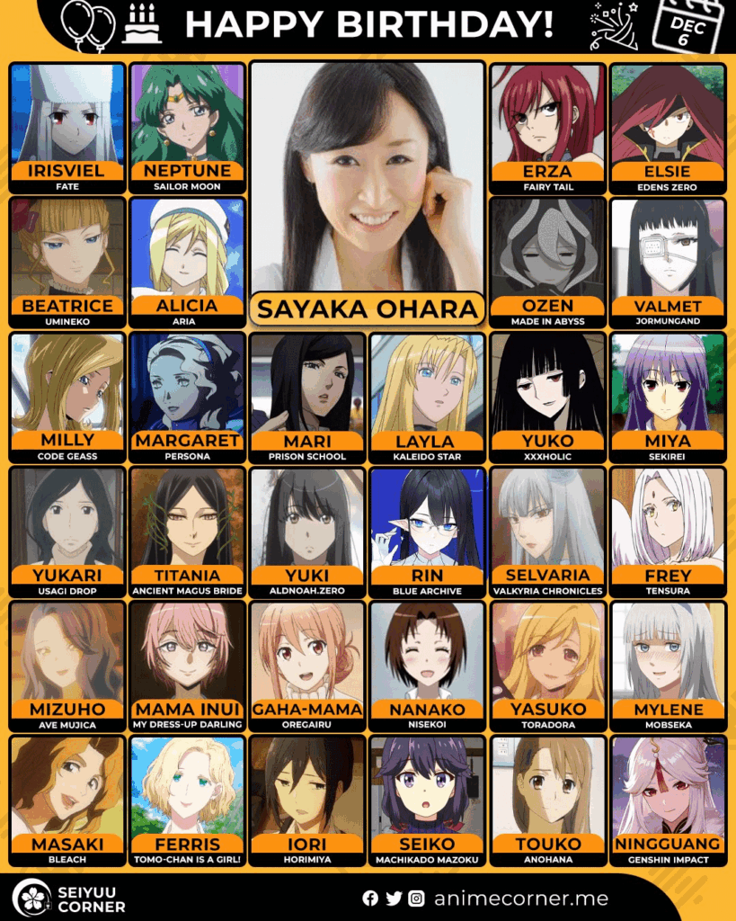 Happy 50th birthday to Sayaka Ohara!