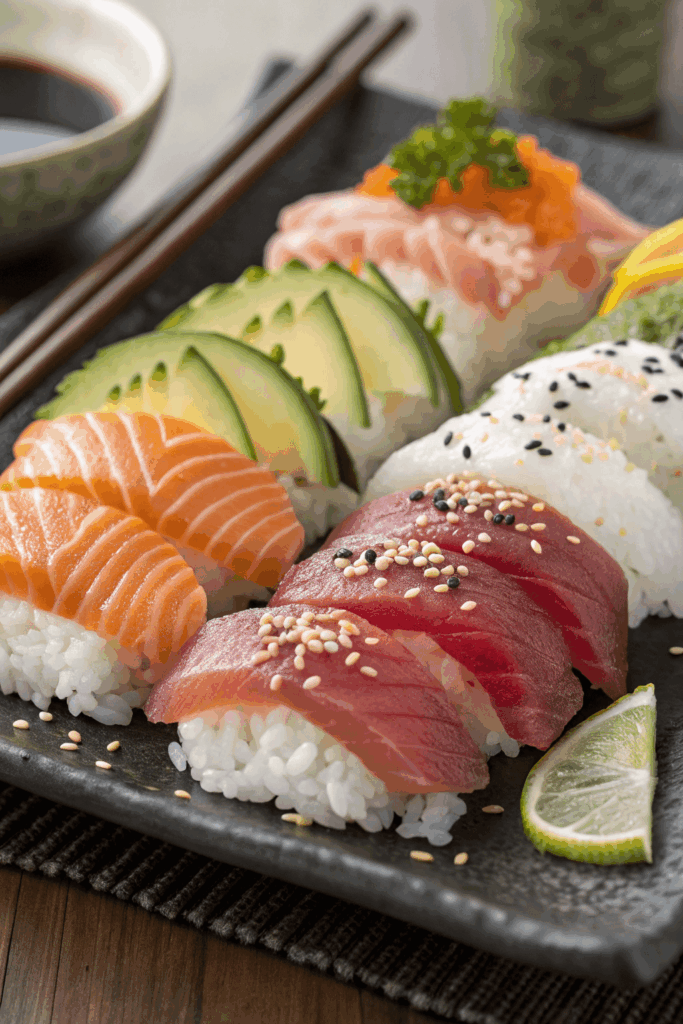 -sushi various fish types