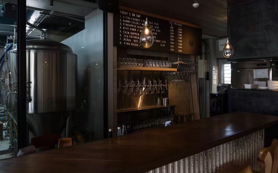 Cliff Garo Brewing bar counter and a beer barrel
