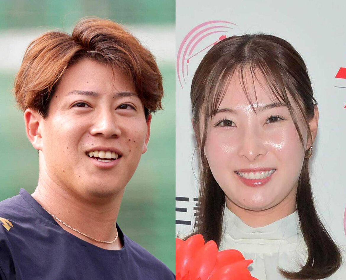 オリックス・来田涼斗（左）と鶴岡果恋