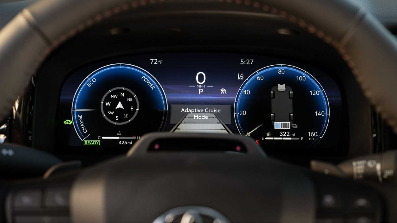 Close-up shot of the digital instrument cluster in a 2026 Toyota Camry XSE.