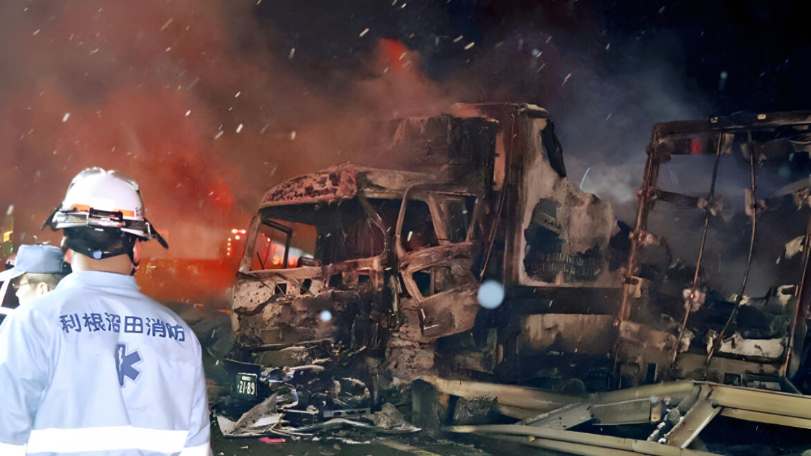 Massive Japan highway crash kills two, injures 26 Massive Japan highway crash kills two, injures 26