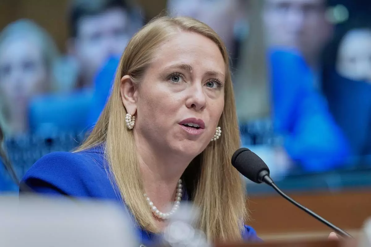 FILE - Andrea Lucas, nominee to be a member of the Equal Employment Opportunity Commission, testifies during a Senate Health, Education, Labor, and Pensions (HELP) Committee hearing, June 18, 2025, on Capitol Hill in Washington. (AP Photo/Mariam Zuhaib, File)