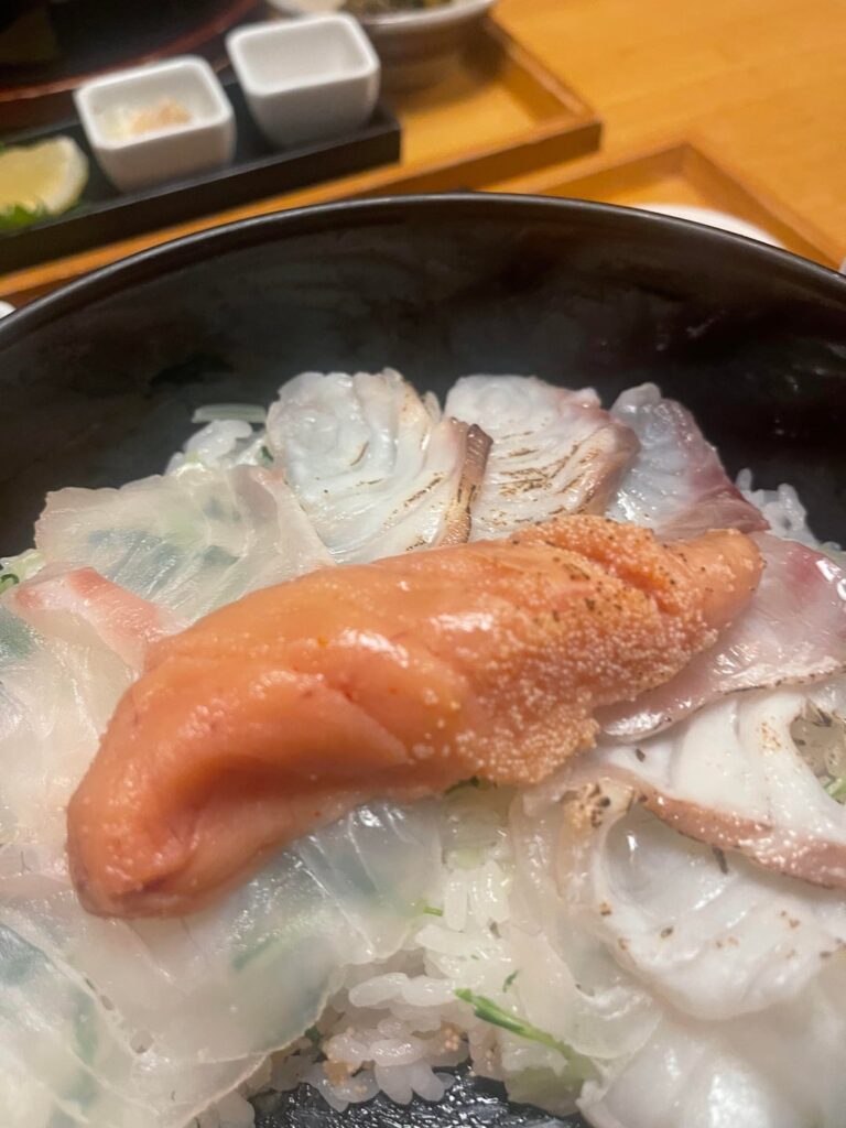 Hakata specialty! This Tarako (cod roe) and whitefish bowl was incredible. 🤤✨