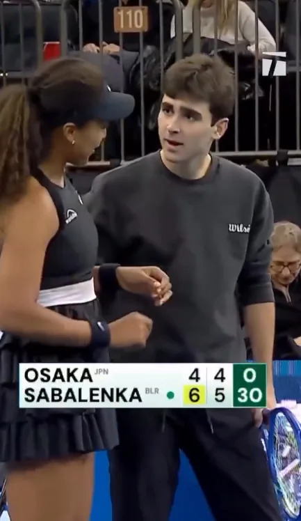 The fan quickly fell behind against Sabalenka after stepping in to compete for Osaka. X / @TennisChannel