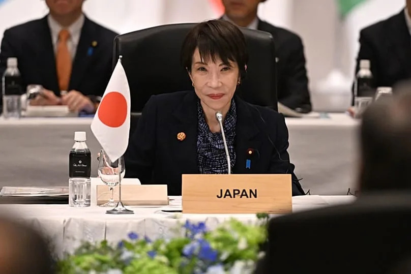 Japan’s prime minister addresses the first C5+Japan summit in Tokyo