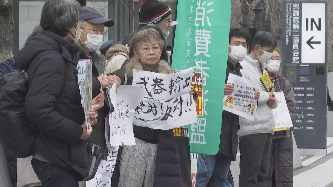 Japanese protesters rally against arms exports in Tokyo
