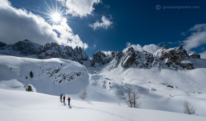 A ski safari in the Dolomites with Dolomite Mountains. Dolomite Mountains, ski destinations, skiing, ski trekking, adventure travel