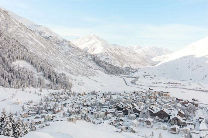 Andermatt in the Swiss Alps. Switzerland, Andermatt, ski destinations