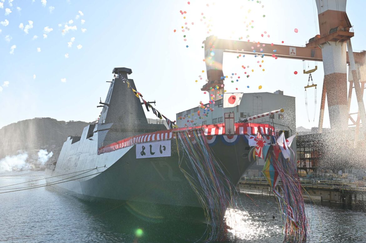 Twelfth and final Mogami-class stealth frigate of the Japan Maritime Self-Defense Force is launched