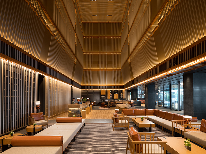 lobby details at Hilton Kyoto on Kawaramachi-dori street