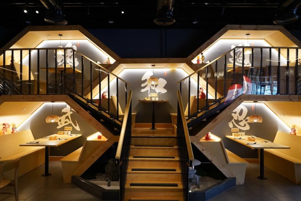 Kyuramen's honeycomb booths are a signature part of the brand's interior design and provide a semi-private dining experience for guests. (Kyuramen)