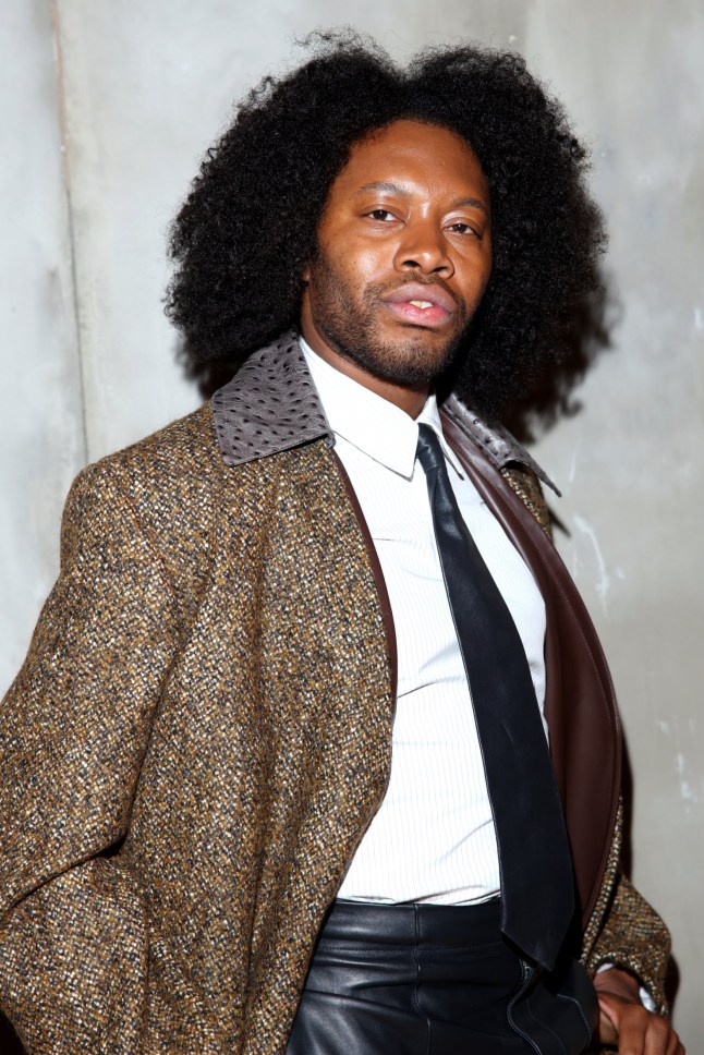 MILAN, ITALY - FEBRUARY 24: Jeremy O. Harris attends the Bottega Veneta fashion show during the Milan Fashion Week Womenswear Fall/Winter 2024-2025 on February 24, 2024 in Milan, Italy. (Photo by Daniele Venturelli/WireImage)