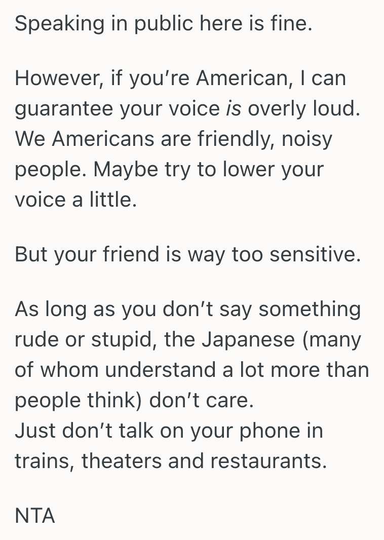 American Tourist Was Used To Speaking Loudly In Public, But His Friend Told Him He Was Disrespecting Japanese Culture, Even Though Plenty Of Other People Were Talking Screenshot 2025 12 11 at 4.34.44 PM American Tourist Was Used To Speaking Loudly In Public, But His Friend Told Him He Was Disrespecting Japanese Culture, Even Though Plenty Of Other People Were Talking