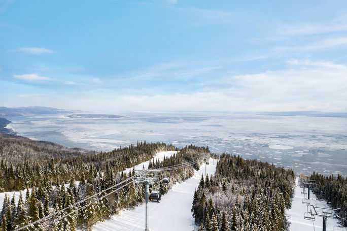 The ski trails in Charlevoix provide beautiful views of the St. Lawrence River. Club Med, Club Med Quebec Charlevoix, charlevoix, ski destinations