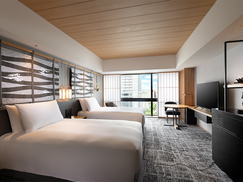 twin room with views of Kawaramachi - Hilton