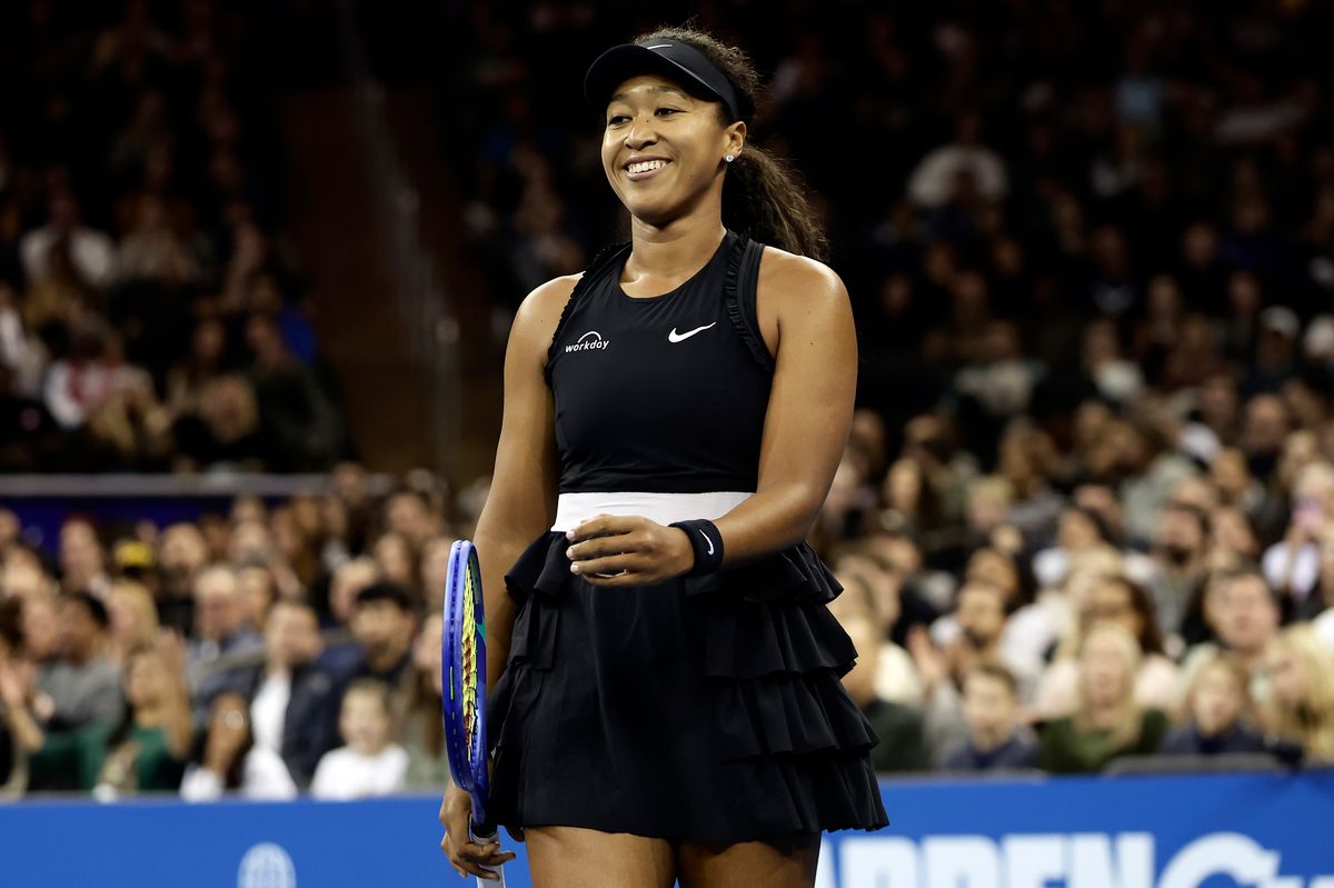 Naomi Osaka of Japan reacts against Aryna Sabalenka.