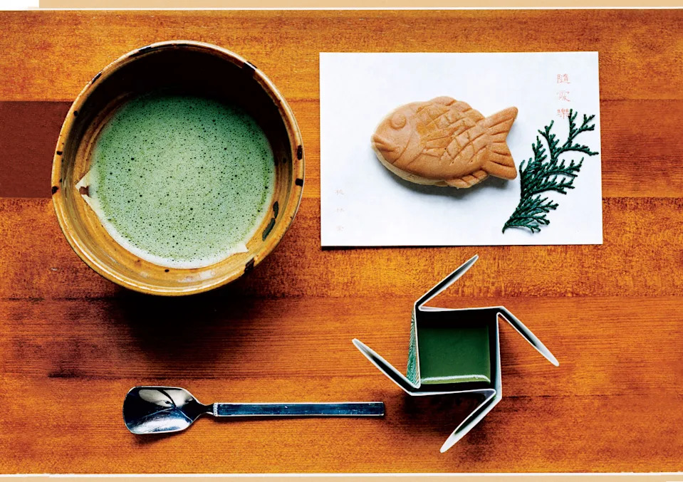 Tea and snacks in Tokyo.