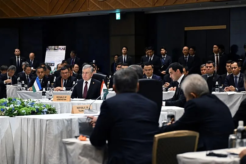 Leaders and delegations attend a working session of the Central Asia-Japan summit in Tokyo