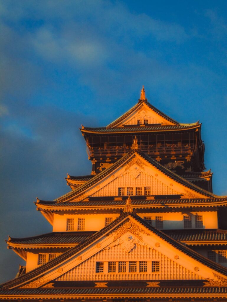 Osaka Castle during sunset