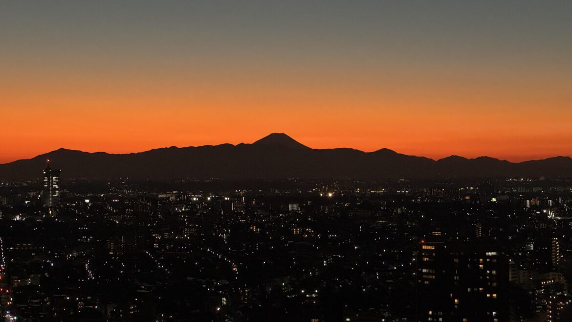 Night view of the Mt. Fuji