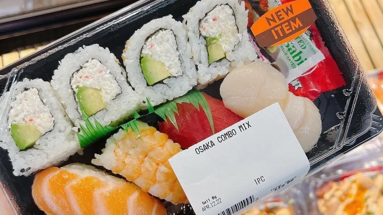 A box of sushi at Osaka Marketplace