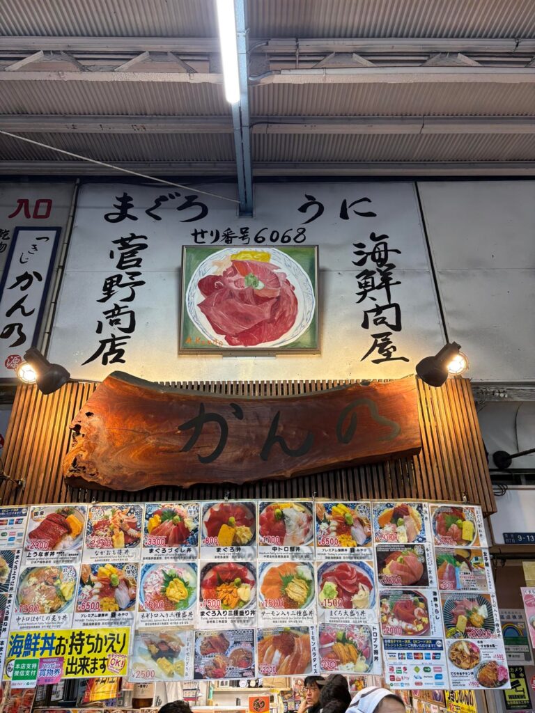 Could someone please translate/let me know the name of this Sashimi Bowl shop in Tokyo? Could someone please translate/let me know the name of this Sashimi Bowl shop in Tokyo?