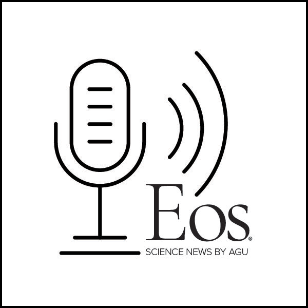 Eos logo with line art microphone and arced lines representing sound
