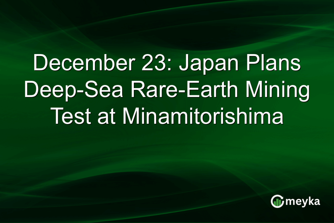 December 23: Japan Plans Deep-Sea Rare-Earth Mining Test at Minamitorishima December 23: Japan Plans Deep-Sea Rare-Earth Mining Test at Minamitorishima