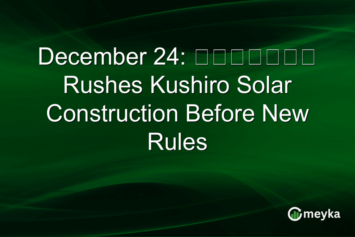 December 24: 日本エコロジー Rushes Kushiro Solar Construction Before New Rules