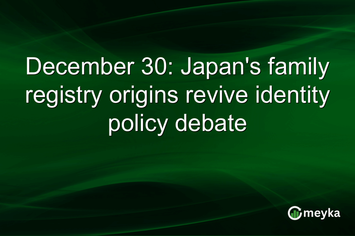 December 30: Japan's family registry origins revive identity policy debate