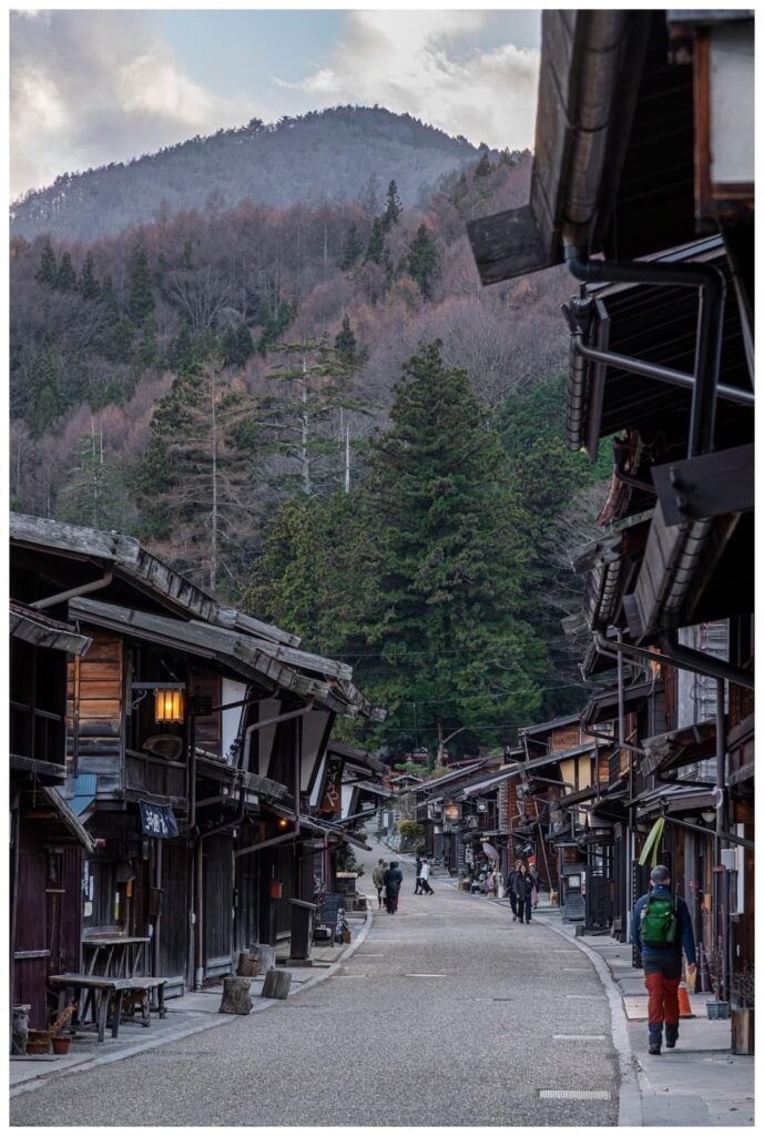 Nagano Prefecture, Narai-juku at dusk