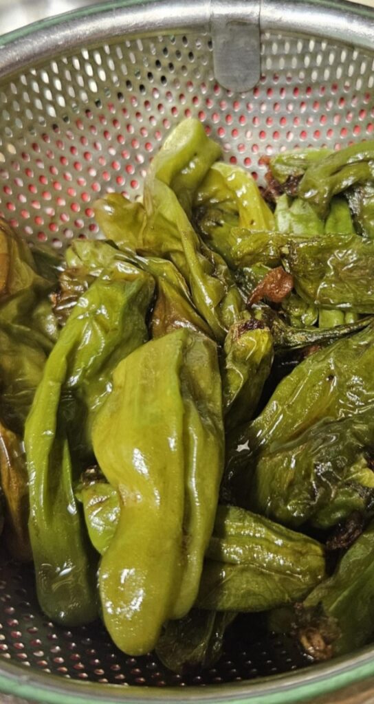 Deep fried shishito peppers