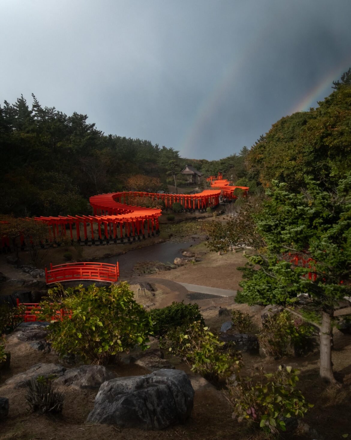 A brief gap in a storm while at Takayama Inari Shrine